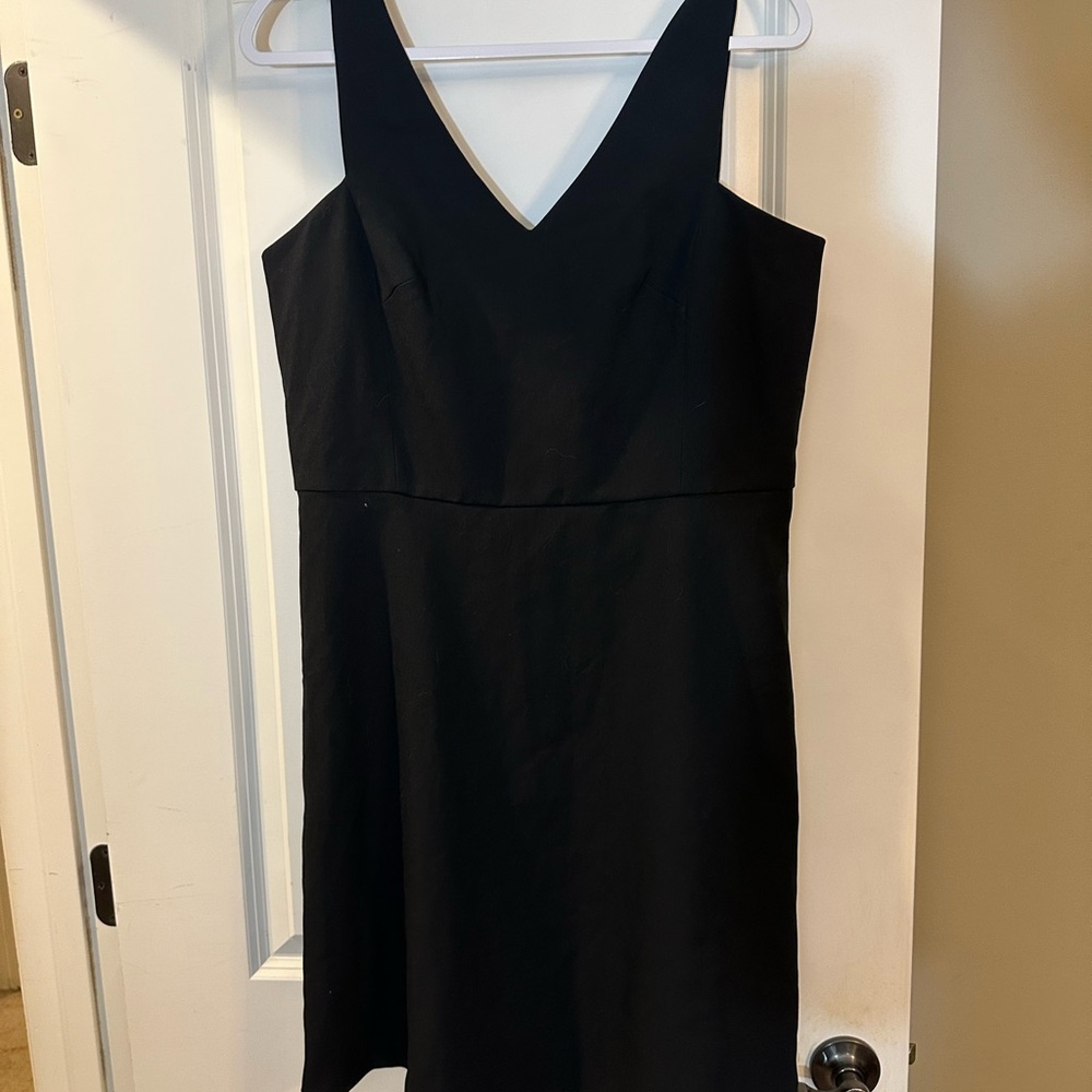 LOFT Black Sheath Mini Dress V-Neck Sleeveless
